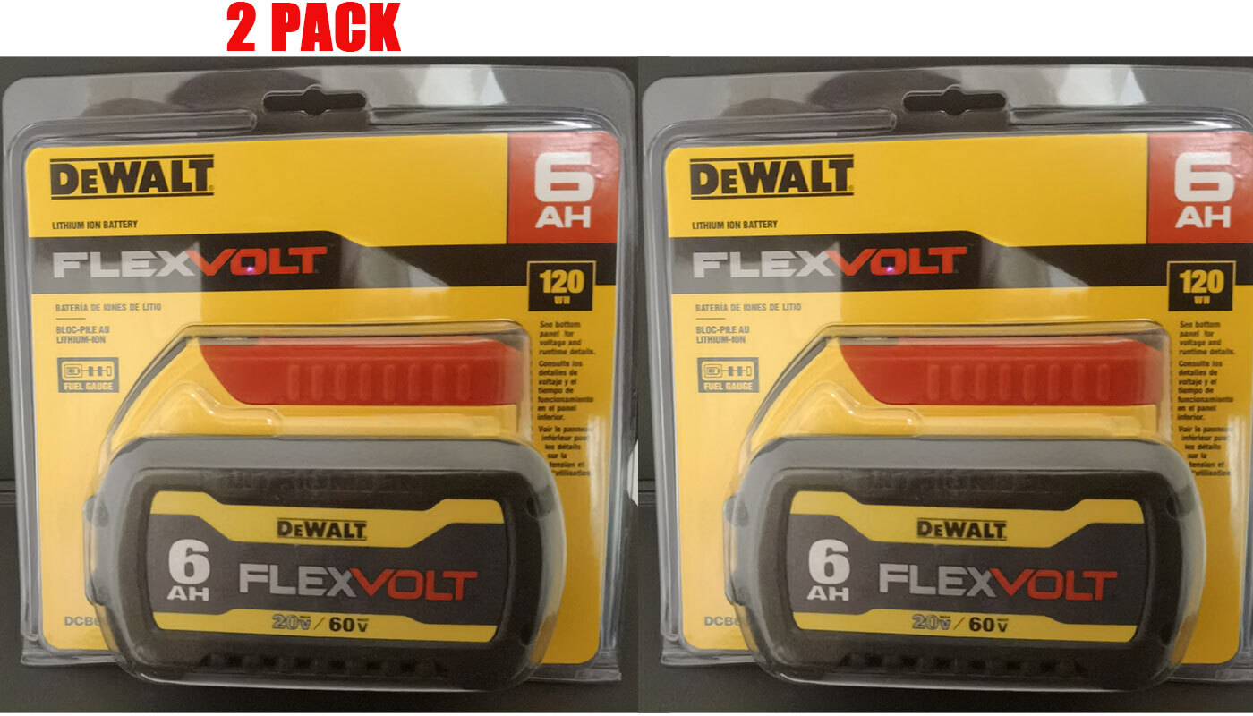 2 NEW N PACK DCB606 Genuine Dewalt 60V / 20V 6.0 AH Batterie