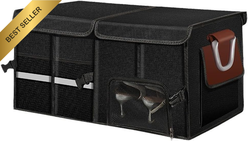 Car Boot Organiser Box, Car Storage Organiser, Collapsible Multi Compartment Sed