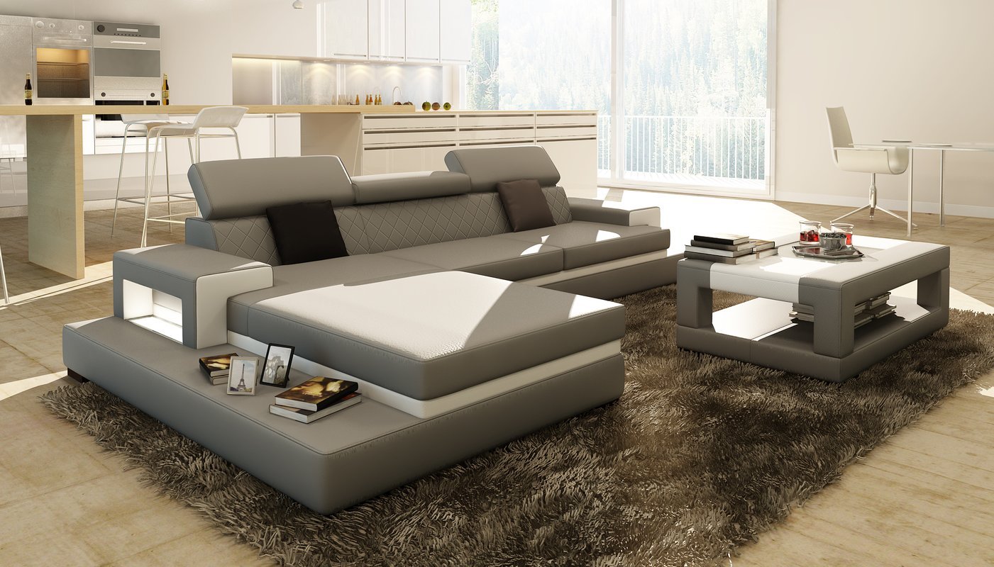 Bernal Extra Sofa Sectional Left Facing Chaise includes Coffee Table