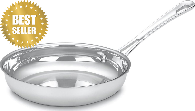 422-20 Contour Stainless 8-Inch Open Skillet, Silver