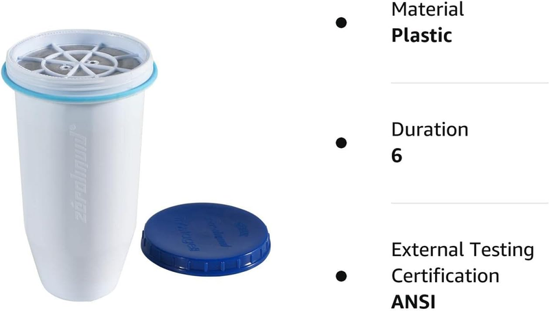 ZR-001 Water Filter, Compatible with Water Pitchers and Dispensers, Most Advance