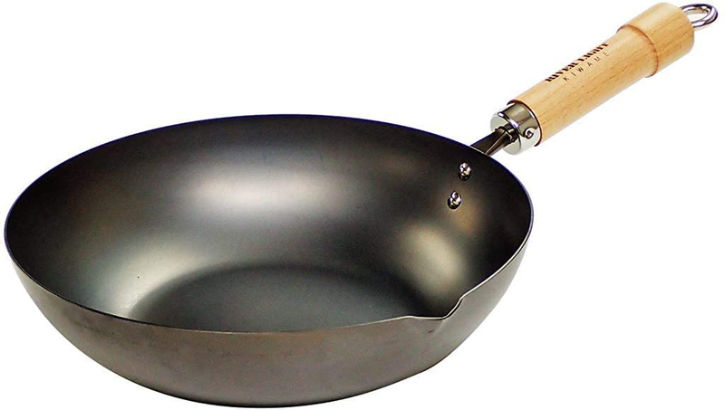 River Light Iron Frying Pan, Kyoku, Japan, 11.8 Inches (30 Cm), Induction Compat