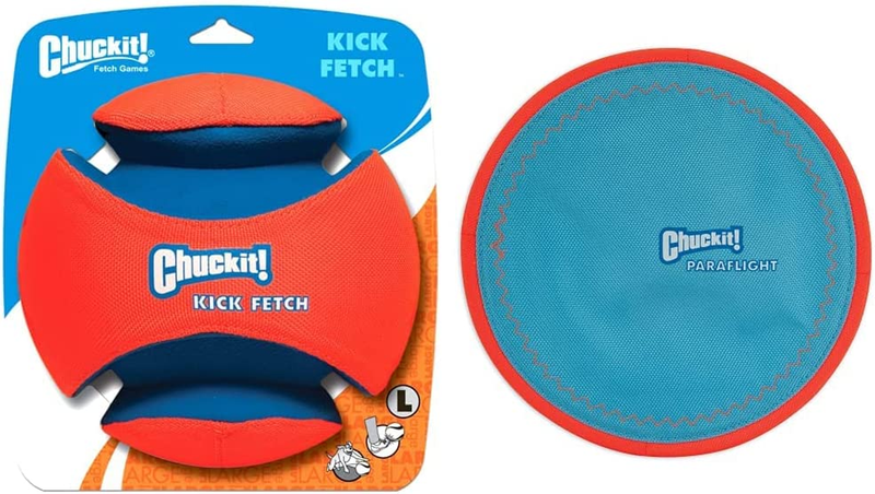 Chuckit! Kick Fetch Ball Dog Toy, Large (8 Inch) & Parafligh