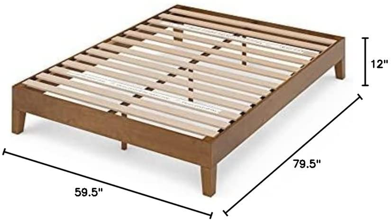 Alexis Deluxe Wood Platform Bed Frame / Solid Wood Foundation / No Box Spring Ne