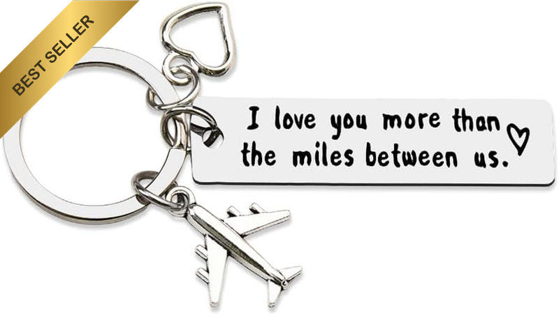 Long Distance Keychain for Him & Her - I Love You Couple Gifts for Boyfriend, Gi
