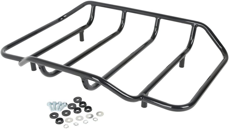 Black Tour Pack Luggage Rack Trunk Top Rack Rail for Harley Touring Road King El