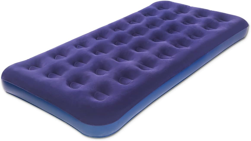Twin Size Air Mattress for Inflatable - Portable Blue Blow Up Mattresses with Fl