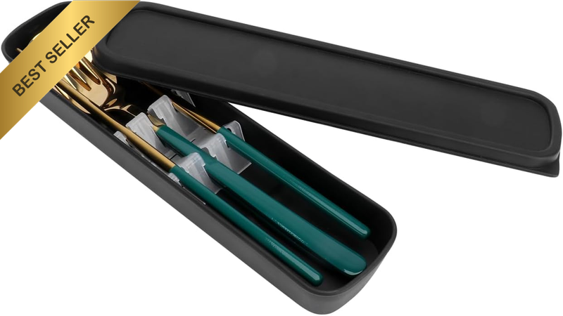 Stainless Steel Tableware Set Portable Fork Spoon Chopsticks with Storage Box Tr