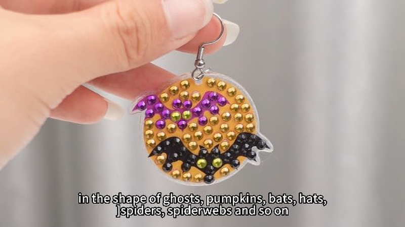 9 Pairs Winter Diamond Painting Earrings Making Kit with Tools 5d Dangle Drop