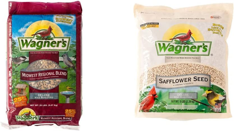 62006 Midwest Regional Blend Wild Bird Food, 20-Pound Bag & 57075 Safflower Seed