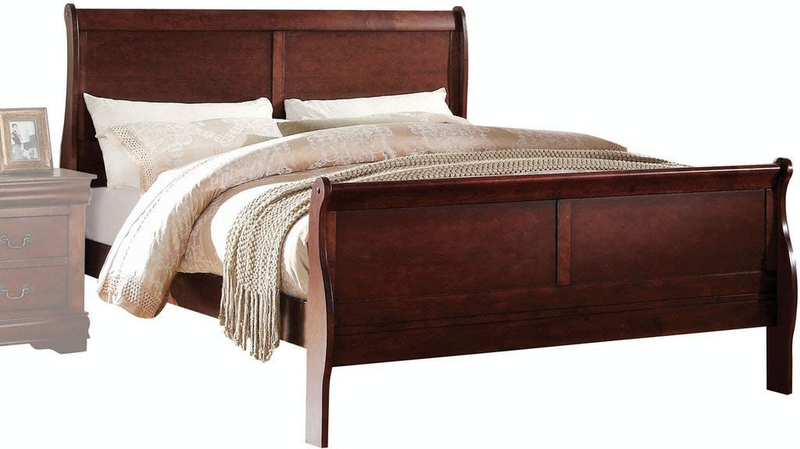 Traditional Eastern King Size Bed Frame, Wood Platform Bed with Slats Support, S
