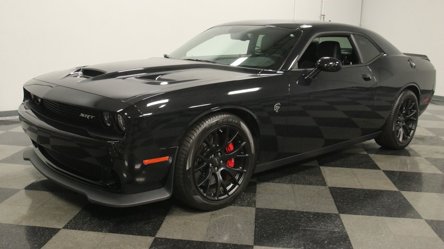 Classic Vintage Chrome Mopar Hellcat 6.2 Liter Supercharged V8 Black