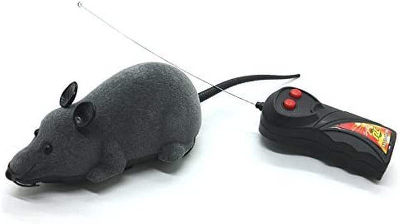 WEFOO Electronic Remote Control Rat, Simulation Mouse Toy for Cat Dog Kid, Gray