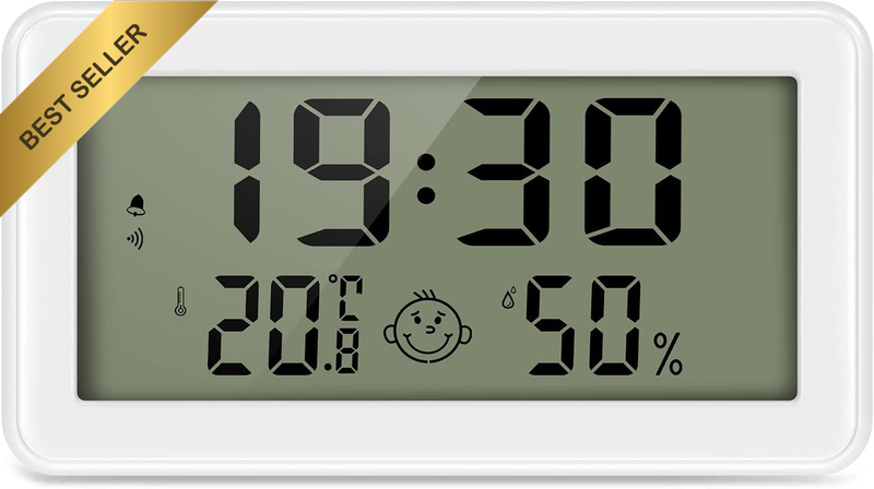 Hygrometer Room Thermometer Indoor, Digital Thermometer Humidity Meter with 4” L