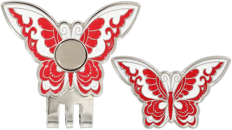 Butterfly Golf Bal L Marker with Golf Hat Clip for Ladies Golfer Magnetic Hat Cl