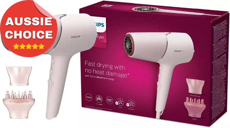 Philips 5000 Series Hair Dryer 2300W Thermoshield 6 Speed Settings Pearl Peach
