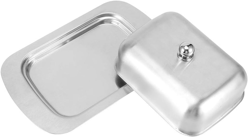 Butter Dish Butter Container with Lid Stainless Steel Rectangular Handle Cover f