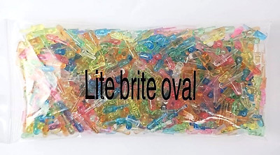 Lite Brite Oval Replacement Pegs Pins Multicolor Pack of Apx 650 Pieces