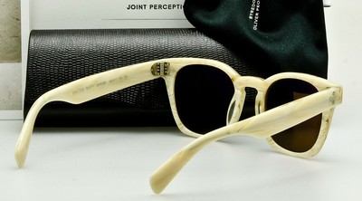 NEW OLIVER PEOPLES+BYREDO OV5310SU 1049T7 Beige Horn 18K White Gold Mirror 50mm