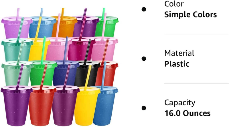 Cups with Straws and Lids Kids Tumbler with Straw Reusable Water Bottle Iced Cof