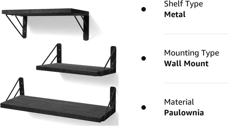 Wall Shelves for Bedroom Decor, Floating Shelves for Wall Storage, Wall Mounted