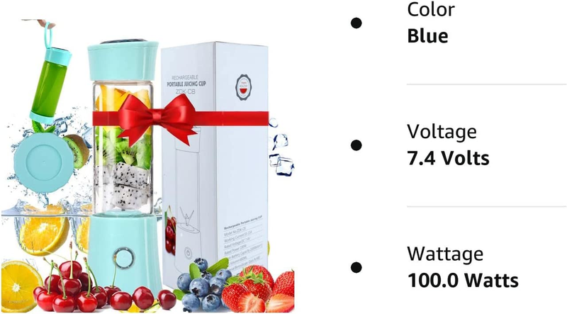 Portable Blender Mini Personal Juicer Cup Travel Smoothie Maker with Updated 6 B