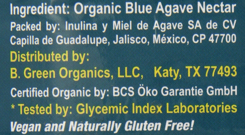 Blue Green Agave Organic Nectar, Raw Blue, 176 Ounce
