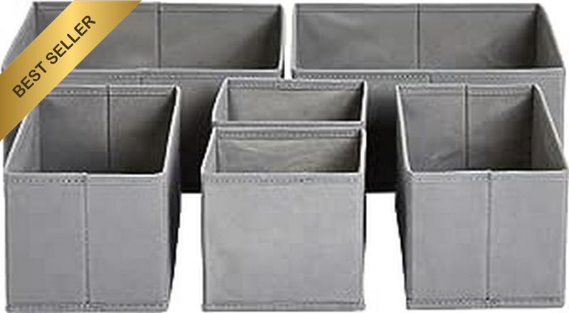 Cloth Drawer Storage Organizer Boxes, Set of 6