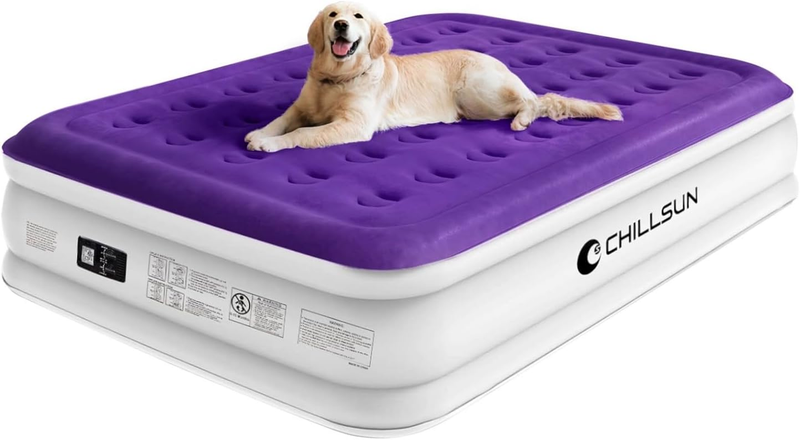 Queen Size Portable Air Mattress w/ Built in Pump-Inflatable for Home, Camping