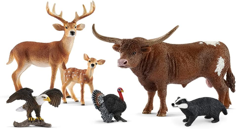 Wild Life, Realistic North American and Woodland Animal Toys for Kids, Animal Se