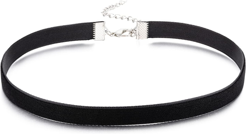 Black Velvet Choker Necklace Women Thin Ribbon Classic 90s Dainty Coquette Gift