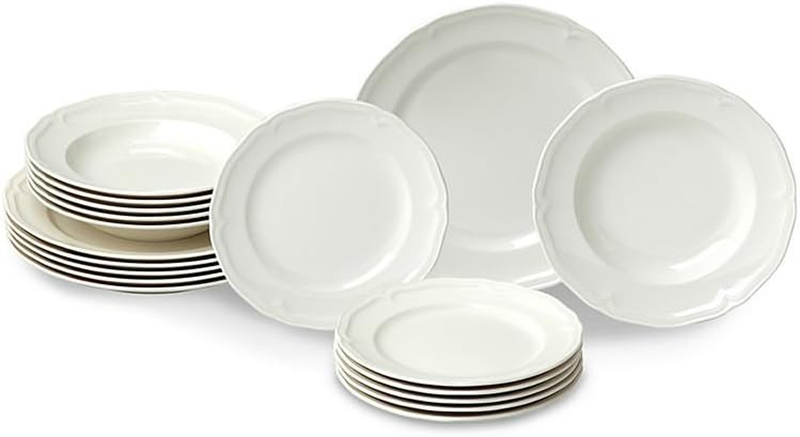 Manoir 18-Piece Dinnerware Set, White, Large
