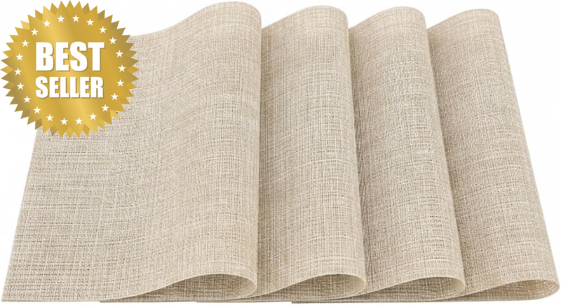 Heat Resistant PVC Place Mats for Dining Table, Set of 4 Non-Slip and Easy to Cl