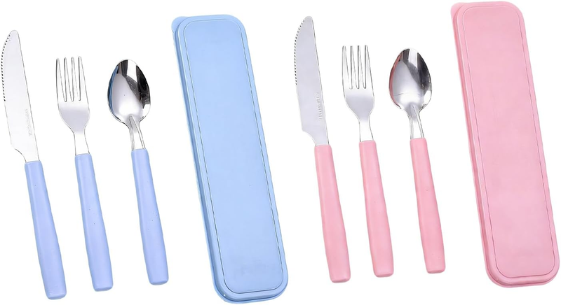 2PCS Travel Cutlery Set for Lunch Box - Portable Stainless Steel Flatware Set wi