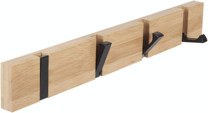 Wall Mounted Coat Hooks  Wooden Coat Rack Modern Urban Design Space-Saving Hook