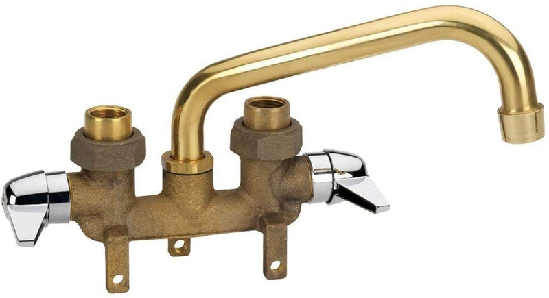 2 Handle Brass Metal Faucet Kitchen Utility Laundry Tray Sink Tub With Hose End