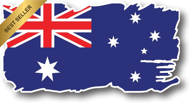 Distressed Australian Flag Car Sticker – 200X100Mm Weatherproof Vinyl Decal – Bu