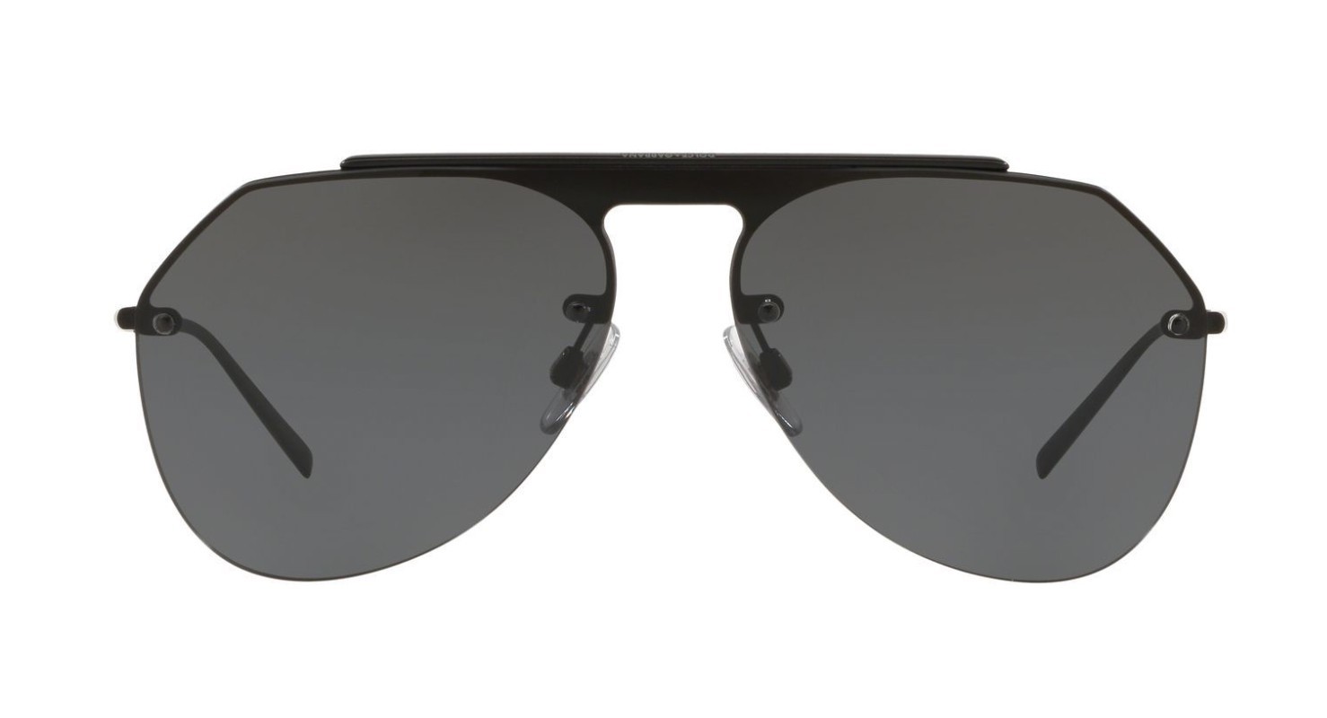 Pre-owned Dolce & Gabbana Dg 6188 Shiny Black/grey (501/87) Sunglasses In Gray