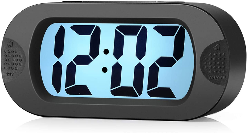 Plumeet Kids Alarm Clock Large Digital LCD Travel Alarm Clocks with Snooze and N