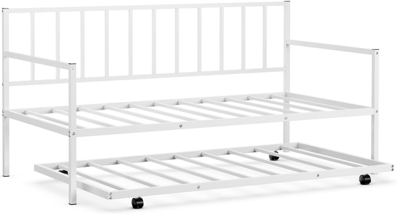 Twin Daybed with Trundle, Metal Bed Frame with Trundle, Daybed & Trundle Frame S