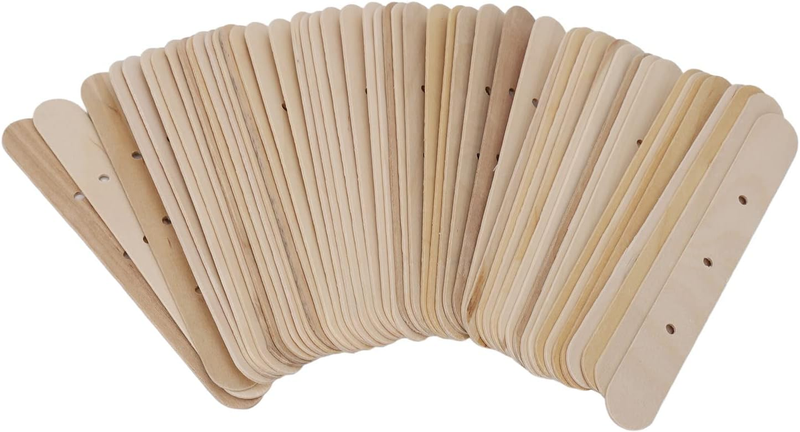 50 Piece Wooden Candle Wick Holders , 3 Hole Candle Wick Centering Device , Cand