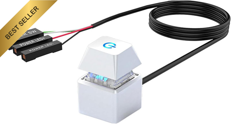 1.8M Computer Power Switch Button Extension Cable (White)