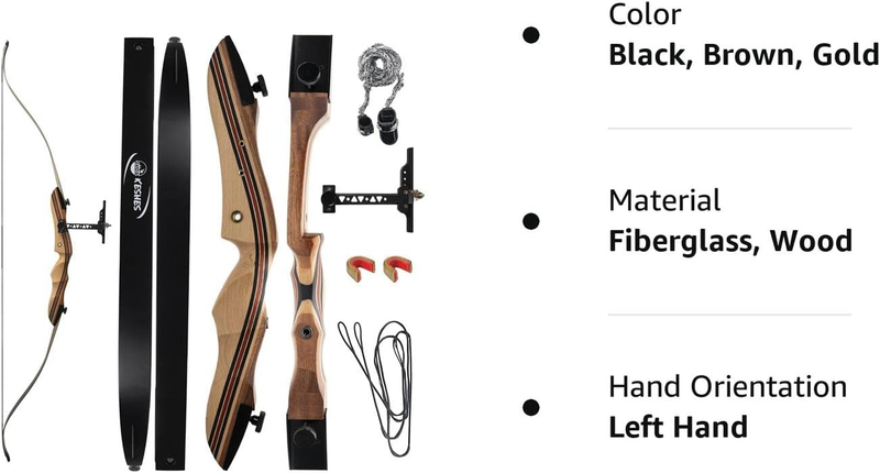 Takedown Hunting Recurve Bow and Arrow - 62 Archery Bow for Teens and Adults, 15