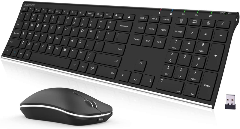 And Mouse Combo Stainless Steel Ultra Slim Full Size Keyb