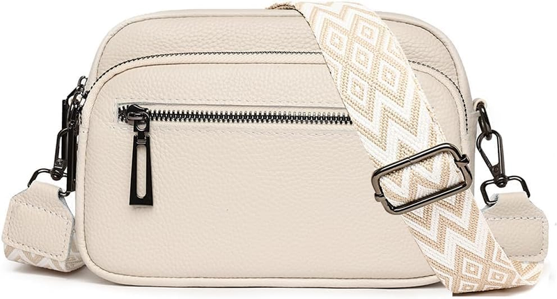 Crossbody Bag for Women, Leather Shoulder Bag with Adjustable Wide Strap, Multi-