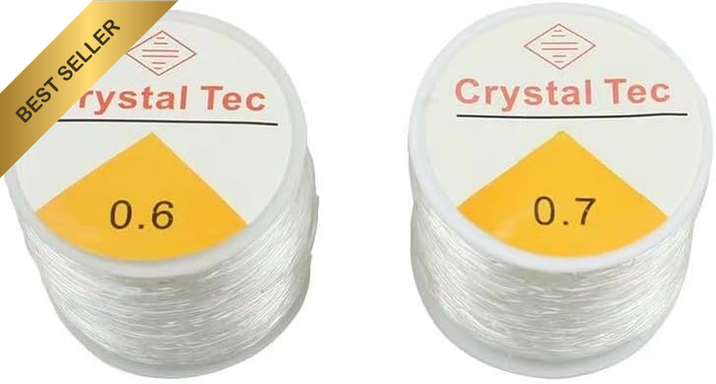 2 Roll Clear Elastic (0.6Mm&0.7Mm) Beading Threads，Stretchy Bead Cord String Str
