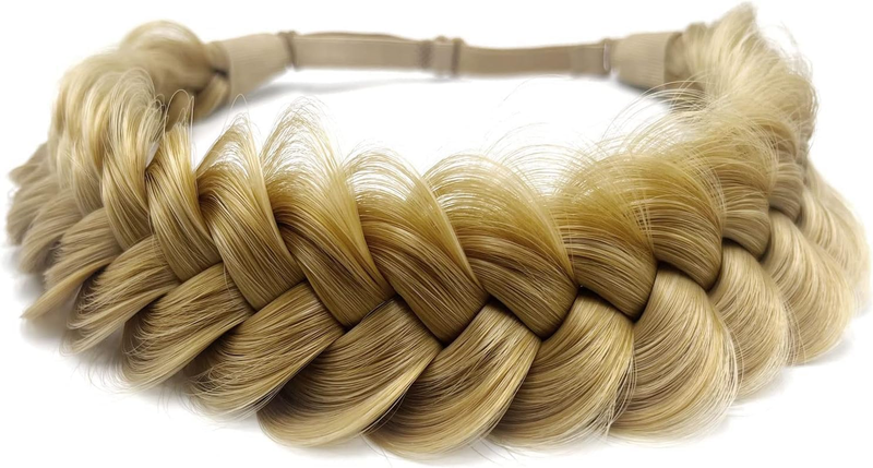 Synthetic Hair Braided Headband Classic Wide Strands Wedding Disorderly Fluffy B