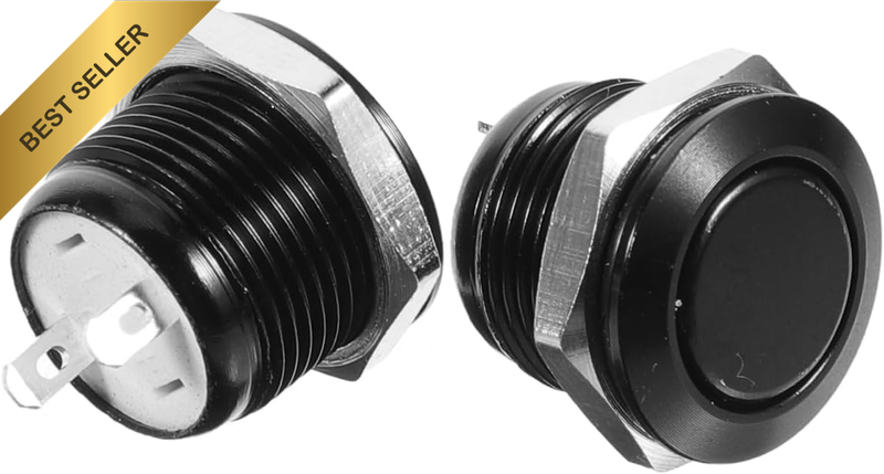 Push Button Led Replacement 2Pcs Black Oxidation Flat Top Momentary Push Start B