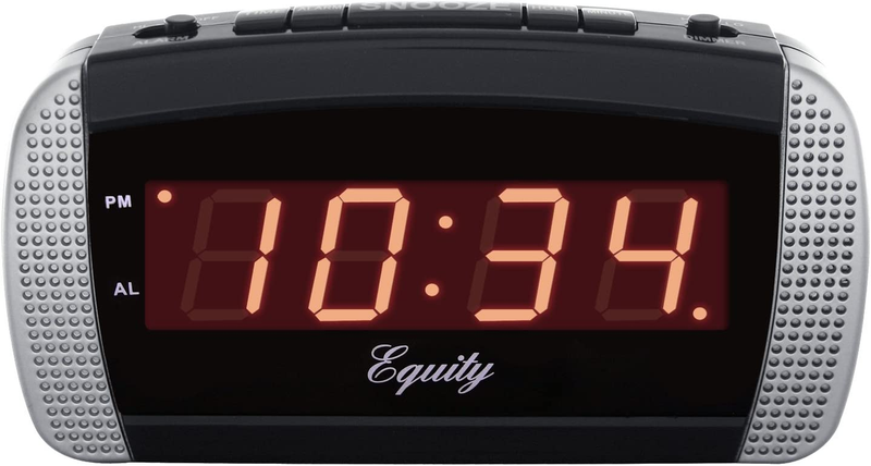 30240 Super Loud LED Alarm Clock,Black/Silver