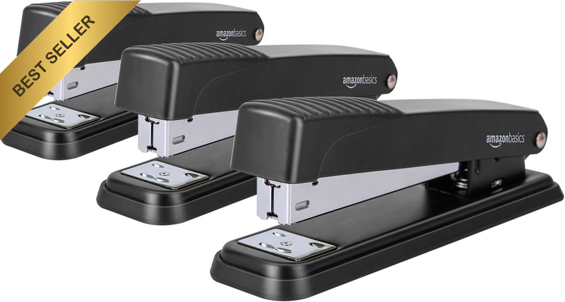 Stapler, Full-Strip Desktop Stapler, Metal Office Stapler, 20 Sheet Capacity, 3-